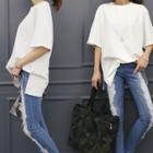Colored Round-neck Boxy-fit T-shirt