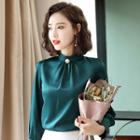 Faux Pearl Blouse / Pencil Skirt / Straight-cut Pants / Set