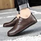 Round Toe Faux Leather Oxfords