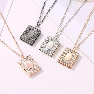 Alloy Book Pendant Necklace