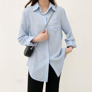 Plain Chiffon Oversize Shirt