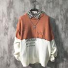 Embroidered Color-panel Sweater