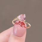 Heart Open Ring Ly2365 - Gold & Pink - One Size