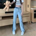 High-waist Color Panel Shift Jeans