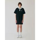 Short-sleeve Logo-printed Polo Shirtdress Black - One Size