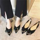 Bow Detail Pointed Flats