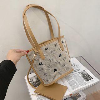 Printed Panel Handbag With Zip Pouch