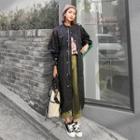 Epaulette-shoulder Puff-sleeve Long Parka