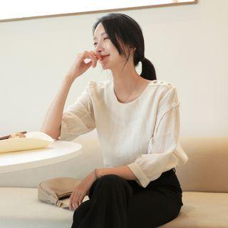 Frilled Button-detail Blouse