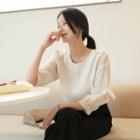 Frilled Button-detail Blouse
