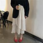 Chiffon Midi A-line Skirt White - One Size