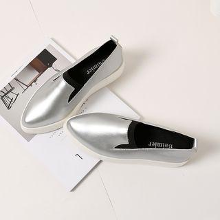 Genuine Leather Platform Hidden Wedge Loaders