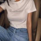 Heatwave Rhinestone T-shirt Ivory - One Size