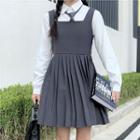 Sleeveless Pleated Dress / Shirt / Tie / Set