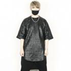 Faux-leather Patterned T-shirt