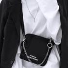 Chain Lettering Crossbody Bag Black - One Size