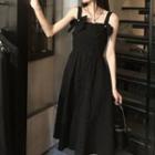 Strappy Bow Midi A-line Dress Black - One Size