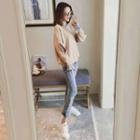 Ruffle Trim Pullover / Boot Cut Jeans / Set