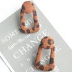 Leopard Print Fabric Square Dangle Earring