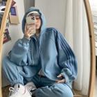 Set: Striped Zip-up Hoodie / Striped Sweat Pants