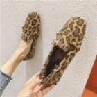 Leopard Print Furry Horsebit Loafers