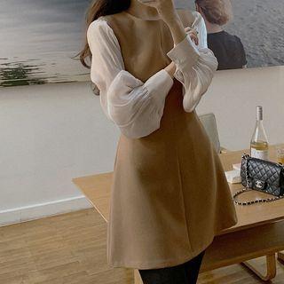 Round Neck Mini A-line Overall Dress