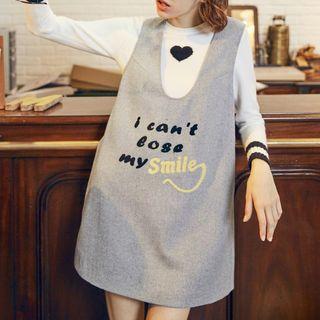Lettering Pinafore Dress