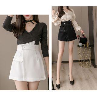Irregular High-waist A-line Mini Skirt