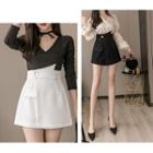 Irregular High-waist A-line Mini Skirt