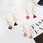 Non-matching Faux Crystal Geometric Dangle Earring