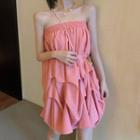 Asymmetric Strappy Dress Pink - One Size