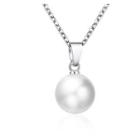Faux Pearl Necklace 01 - 4359 - Silver - One Size