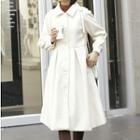 Plain Pleated Gathered-waist Coat