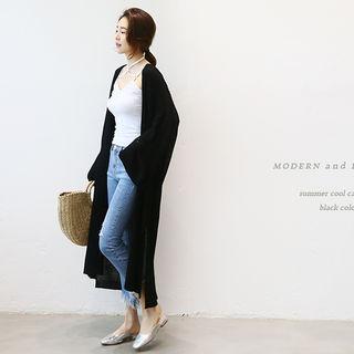 Open-front Long Light Cardigan