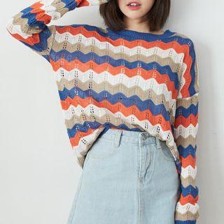 Wave Stripe Knit Top