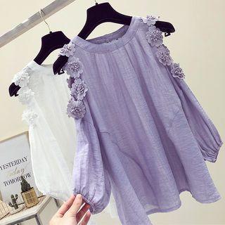 Off-shoulder Floral T-shirt