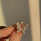 Butterfly Rhinestone Ear Cuff 1pc - Gold - One Size