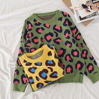 Leopard Knit Pullover
