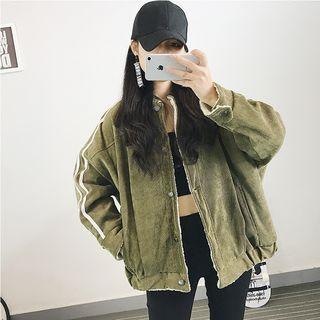 Contrast Trim Fleece Lined Jacket