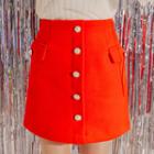 Button-detail Flap-detail Skirt