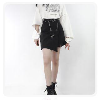 Chain Irregular Mini A-line Skirt