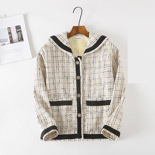 Plaid Contrast Trim Jacket