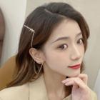 Bow Rhinestone Chained Hair Clip 1 Pc - Stud Earring - Gold - One Size