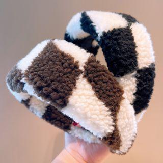 Check Shearling Headband