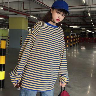Long-sleeve Striped T-shirt Yellow - One Size