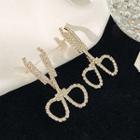 Rhinestone Scissors Earring 1 Pair - Silver - One Size