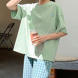 Plain Round Neck Oversized Short Sleeve T-shirt