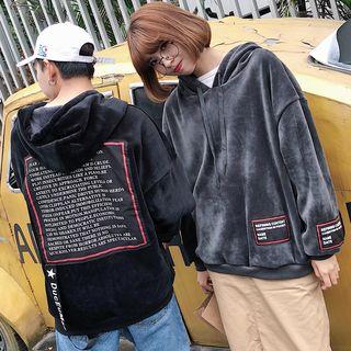 Couple Matching Letter Velvet Long-sleeve Hoodie