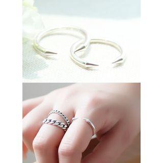 Pointy-edge Silver Open Ring