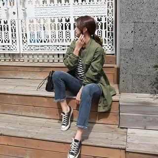 Patch-detail Zip-up Parka